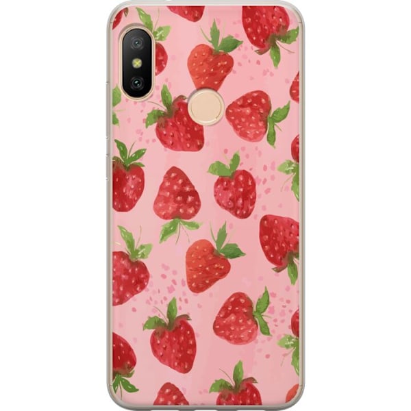 Xiaomi Redmi 6 Pro Läpinäkyvä kuori Mansikkahaaveet - Retro