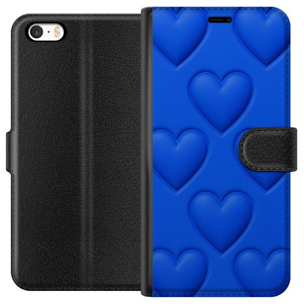 Apple iPhone 5s Plånboksfodral Blue Hearts