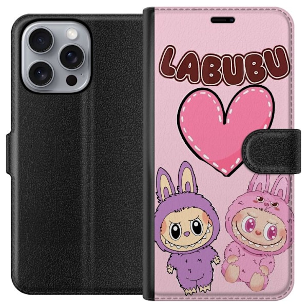 Apple iPhone 16 Pro Max Lommeboketui Labubu Pink Monster
