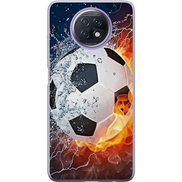 Xiaomi Redmi Note 9T Gennemsigtig cover Fodbold Ild