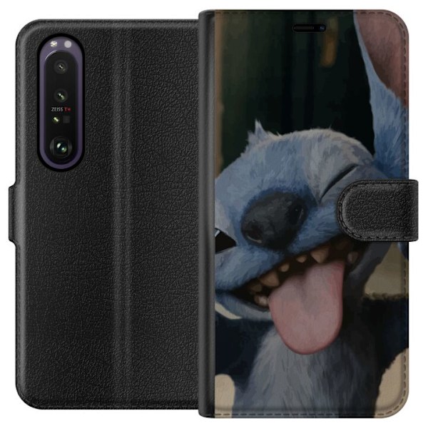 Sony Xperia 1 III Tegnebogsetui Stitch Sød Alien - Blå Favor