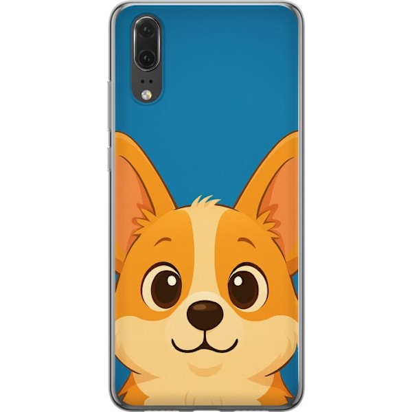 Huawei P20 Genomskinligt Skal Hello Corgi