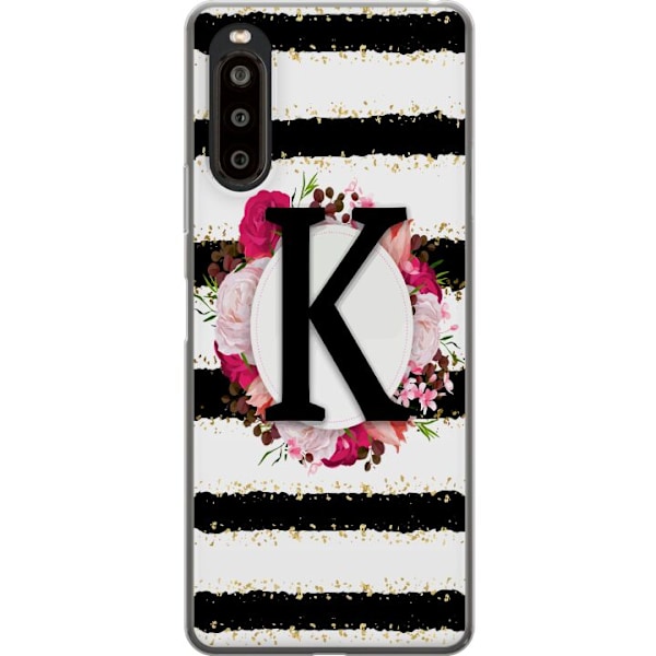 Sony Xperia 10 II Läpinäkyvä kuori Kirjain K