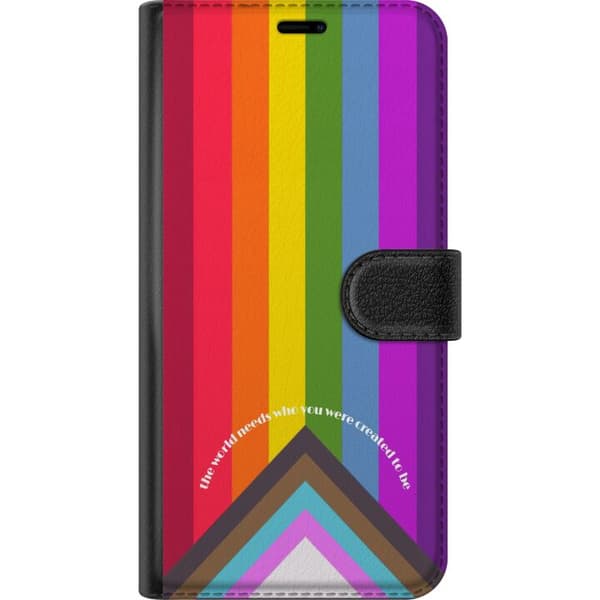 Kompatibel Tegnebogsetui til Apple iPhone 16 Pro Max Farverig Pride-regnbue med inspirerende citater