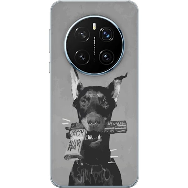 Honor Magic7 Pro Läpinäkyvä kuori Harmaa Koira Graafinen Suunnittelu Kovan Eläinaiheen Katutaide Urbaani Trendi Koiran Ystävä Tyyli Suosittu Aih