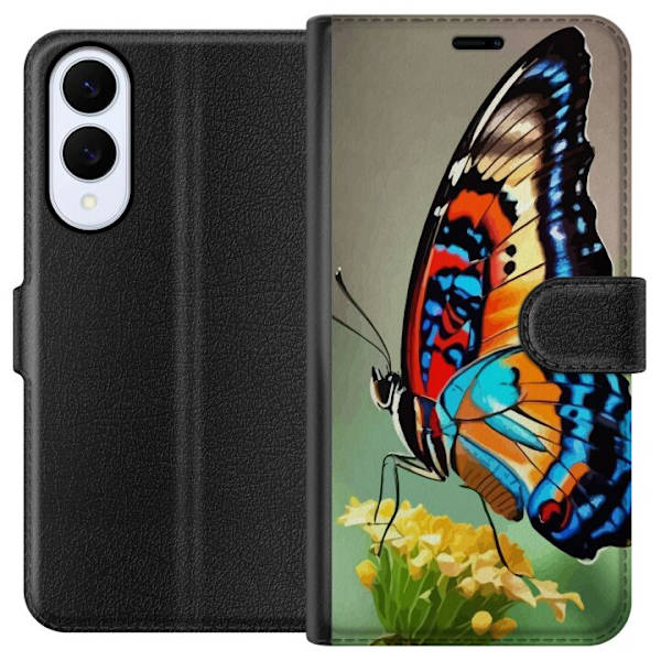Samsung Galaxy S25 Edge Tegnebogsetui Sommerfugl Natur Sommer Motiv Vinger Farverig Design Populær Dekoration Grafisk Eksotisk Tema
