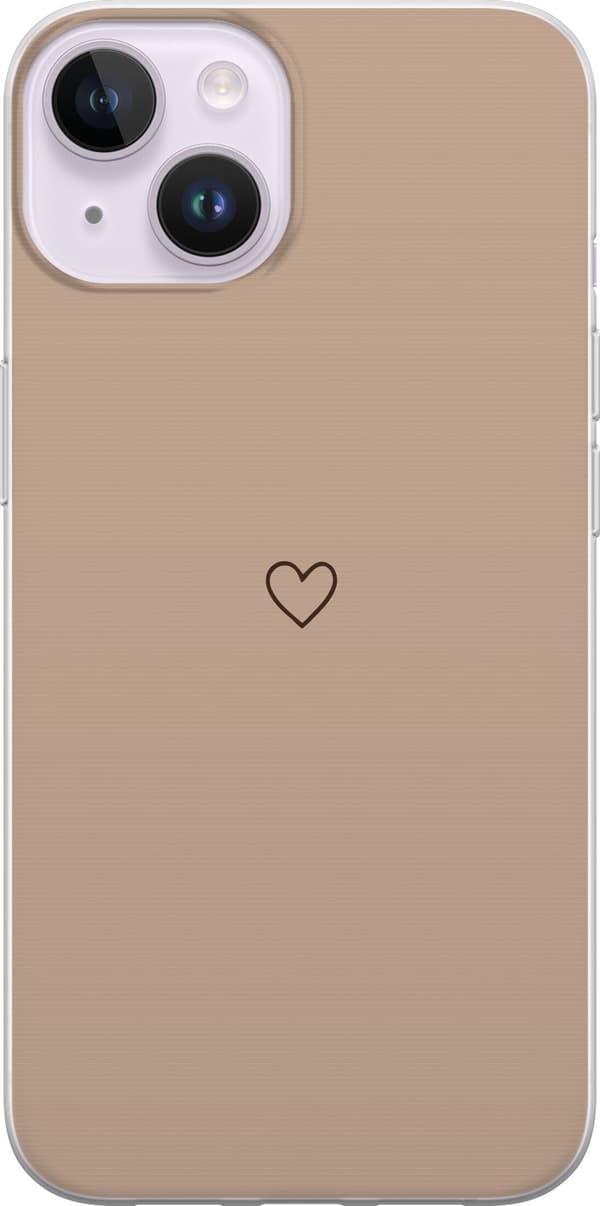 Kompatibelt Mobilskal till Apple iPhone 14 Hjärta Brun