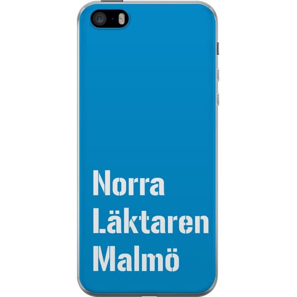 Kompatibelt Mobildeksel til Apple iPhone SE (2016) Minimalistisk blå tekstdesign med Malmö-tema og moderne typografisk stil blå