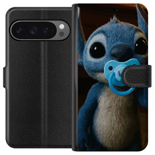Google Pixel 9 Pro XL Tegnebogsetui Stitch & Napp - babytema med sød karakter