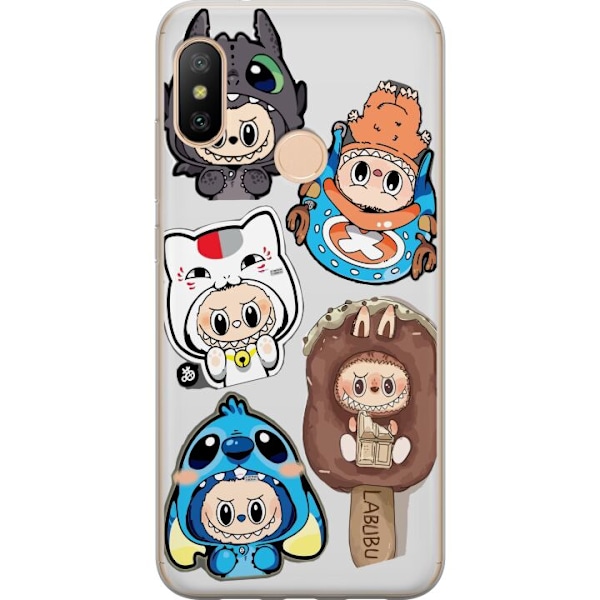 Xiaomi Redmi 6 Pro Läpinäkyvä kuori Labubu hahmokokoelma -