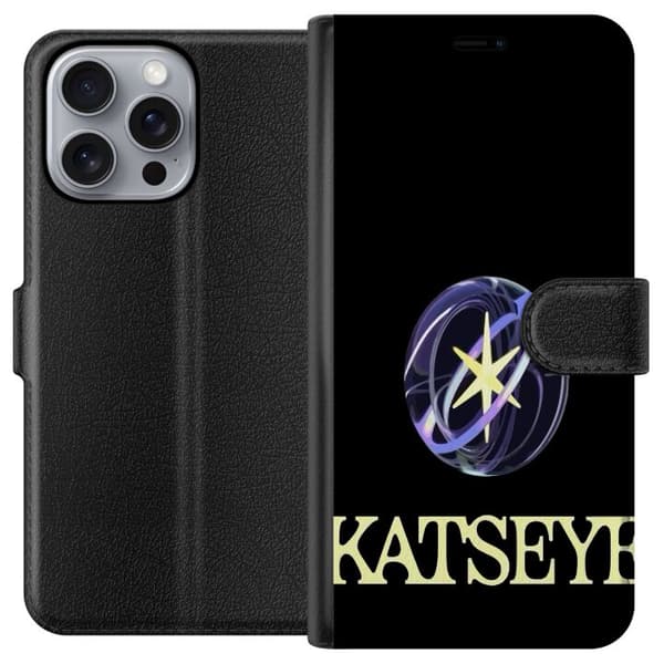 Kompatibelt Plånboksfodral till Apple iPhone 16 Pro Max KATSEYE logotyp svart