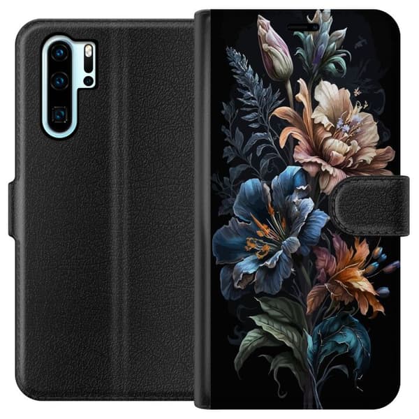 Kompatibelt Lommeboketui til Huawei P30 Pro Blomster