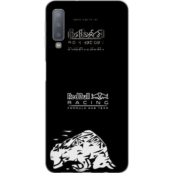 Kompatibel Mobilcover til Samsung Galaxy A7 (2018) Red Bull Racing Formula One Team med minimalistisk sort design sort