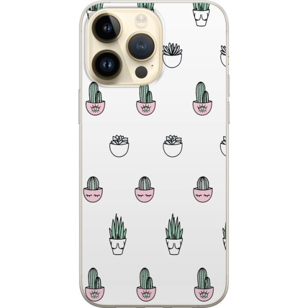 Apple iPhone 15 Pro Max Gjennomsiktig deksel Kaktus Mönster