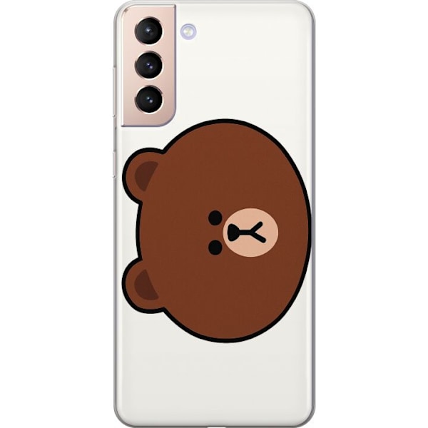 Samsung Galaxy S21 Genomskinligt Skal line friends brown
