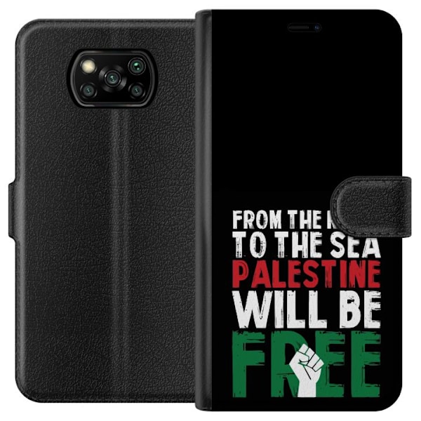Xiaomi Poco X3 NFC Plånboksfodral Free Palestine – politiskt statement med kraftfullt grafiskt uttryck