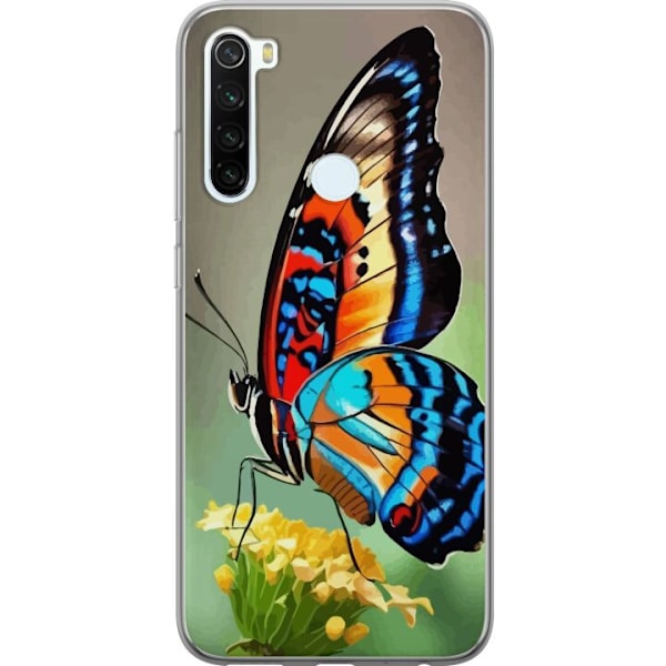 Xiaomi Redmi Note 8 Gennemsigtig cover Sommerfugl Natur Sommer Motiv Vinger Farverig Design Populær Dekoration Grafisk Eksotisk Tema