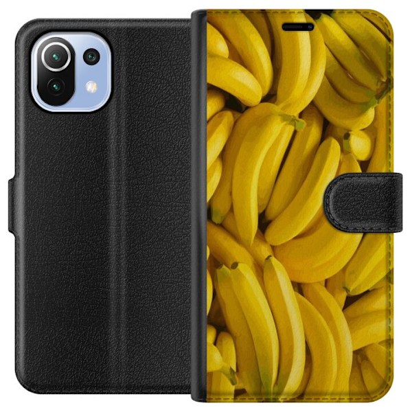 Xiaomi Mi 11 Lite Plånboksfodral Banana Pattern – lekfullt mönster med gula bananer