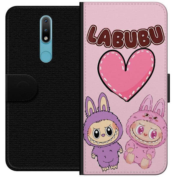 Nokia 2.4 Plånboksfodral Labubu Pink Monster