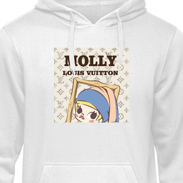 Barn-Hoodie | Mjuk Huvtröja för Barn Molly | POP MART vit 9-11 År