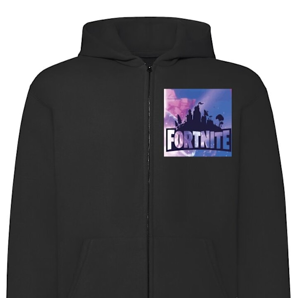 Zip-Hoodie | Huvtröja med Dragkedja för Vuxna Fortnite svart XXL