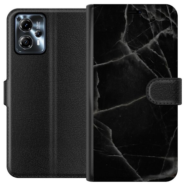 Motorola Moto G13 Tegnebogsetui Sort marmor