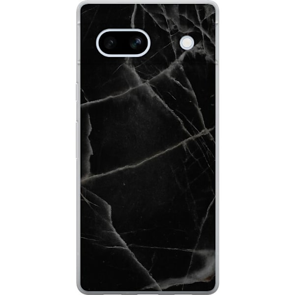 Google Pixel 7a Läpinäkyvä kuori Musta marmori