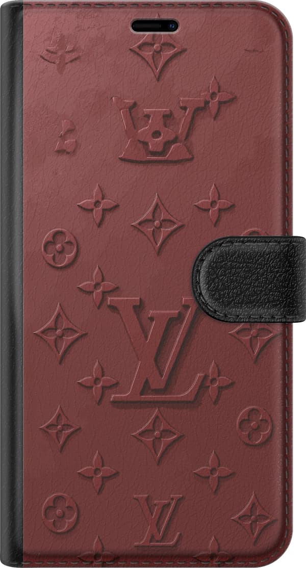 Kompatibelt Lommeboketui til Apple iPhone 11 Pro Max Luksuriøst Louis Vuitton-inspirert monogram i mørkerøde toner rød