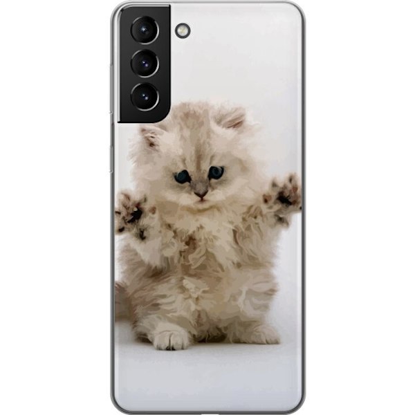 Samsung Galaxy S21+ 5G Genomskinligt Skal Katt