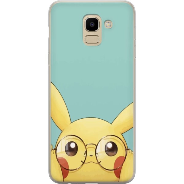 Samsung Galaxy J6 Läpinäkyvä kuori Pikachu lasit