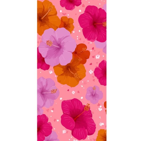Kompatibelt Plånboksfodral till Apple iPhone 13 Pro Pink Hibiscus Tropical Flower Pattern