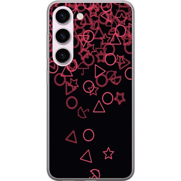 Samsung Galaxy S23 Genomskinligt Skal Squid Game Ikoner Serie Design Populärt TV Spel Ikoner Grafiskt Motiv Asiatisk Trend Dramaserie