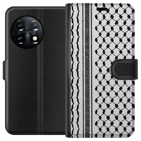 OnePlus 11 Tegnebogsetui Palæstinensisk mønster - inspireret af traditionel stil keffiyeh-stof