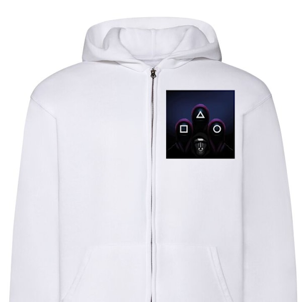 Zip-Hoodie | Huvtröja med Dragkedja för Vuxna Squid Game vit S