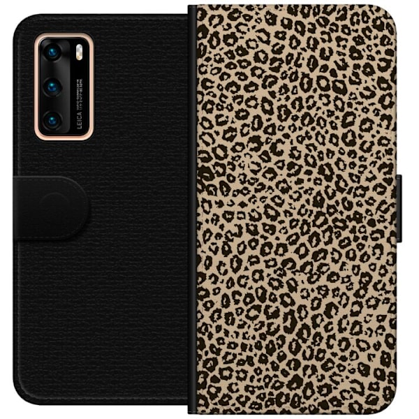 Huawei P40 Lompakkokotelo Taite Leopardeista