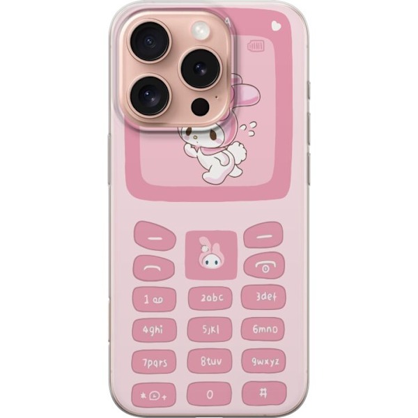 Apple iPhone 16 Pro Läpinäkyvä kuori Kawaii Pink Phone