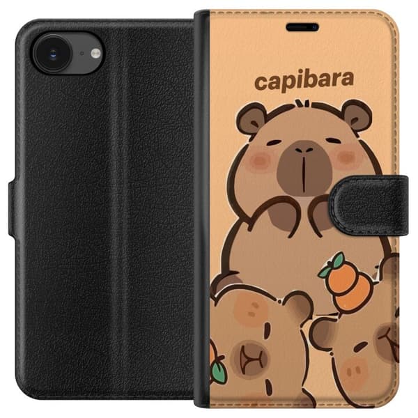 Kompatibel Tegnebogsetui til Apple iPhone 16e Capybara kawaii figur sød trendy samler