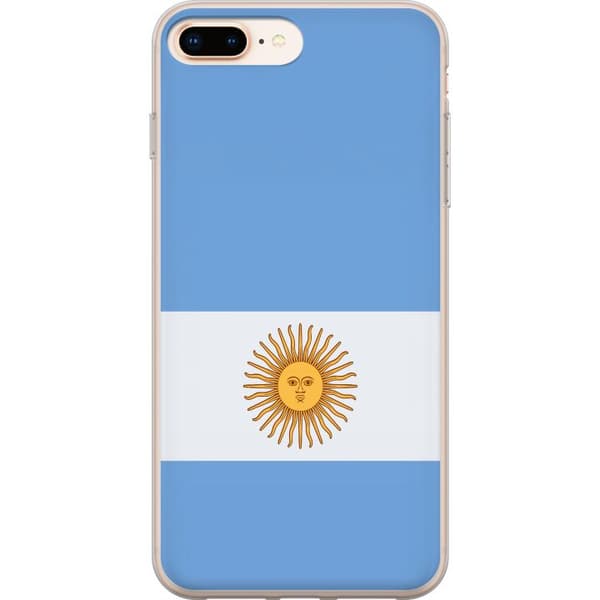 Kompatibelt Mobildeksel til Apple iPhone 8 Plus Argentina sin nasjonale flagg med Sol de Mayo i klassisk blåhvitt design blå