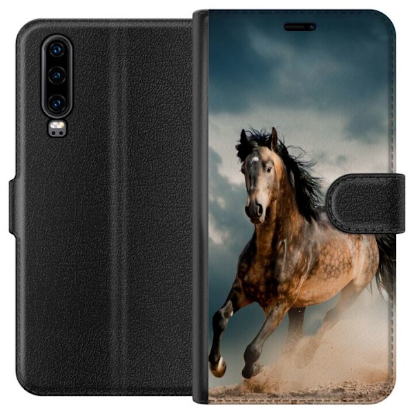 Huawei P30 Tegnebogsetui Hest