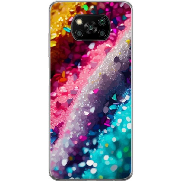 Xiaomi Poco X3 NFC Läpinäkyvä kuori Glitter