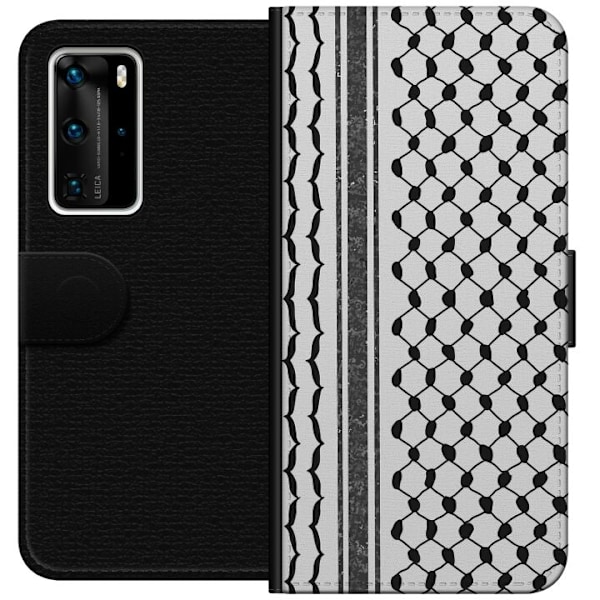 Huawei P40 Pro Plånboksfodral Palestinskt mönster – inspirerat av keffiyeh-tyg i traditionell stil