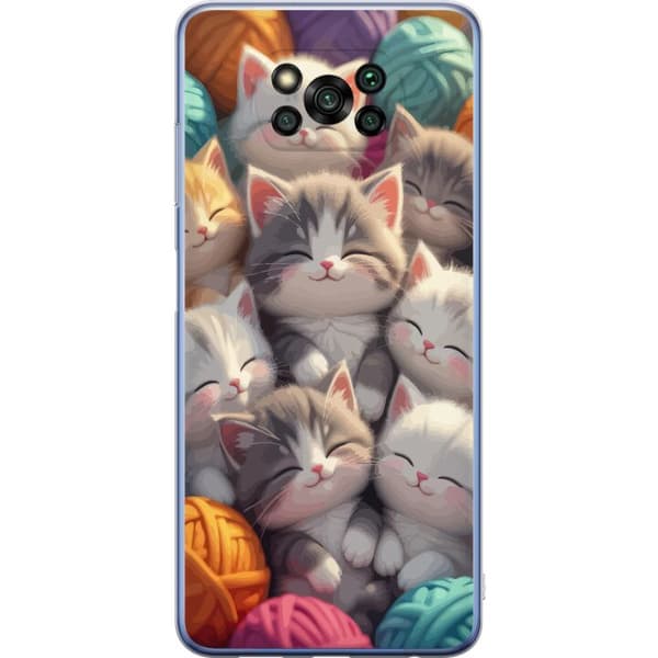 Kompatibelt Mobildeksel til Xiaomi Poco X3 Pro Sovande kattungar beige