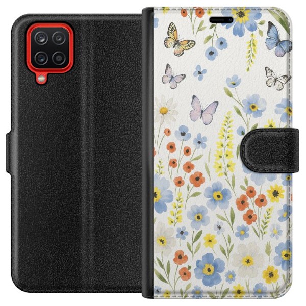 Samsung Galaxy A12 Tegnebogsetui Sommerblomster