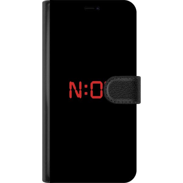Kompatibel Tegnebogsetui til Xiaomi Redmi Note 9 Rød digital tekst på sort - tekstmotiv i sort og rødt sort