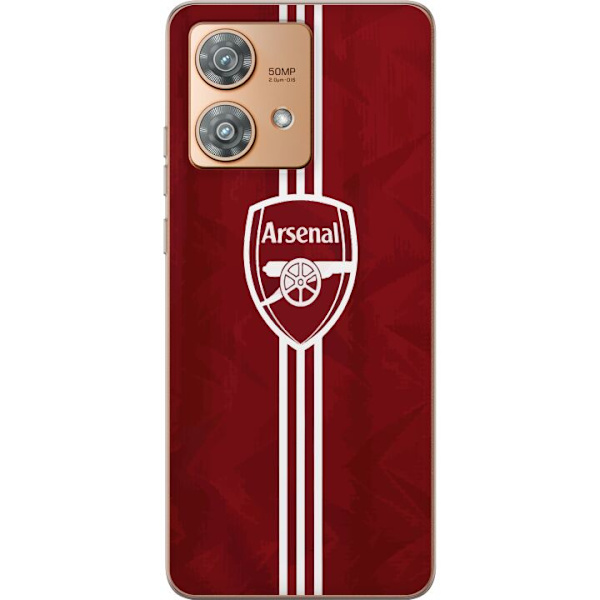 Motorola Edge 40 Neo Läpinäkyvä kuori Arsenal Emblem Jalkapallo Premier League Seuravaakuna Punainen Valkoinen Ikoninen Fanit Lontoo Urheilu Motiiv
