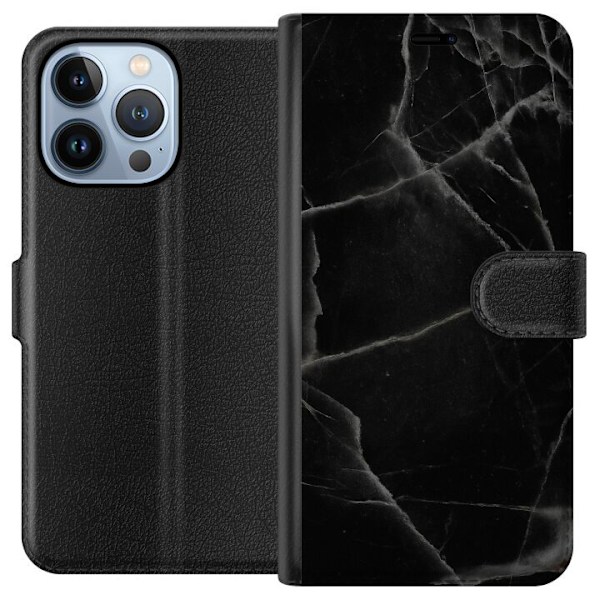 Apple iPhone 13 Pro Tegnebogsetui Sort marmor