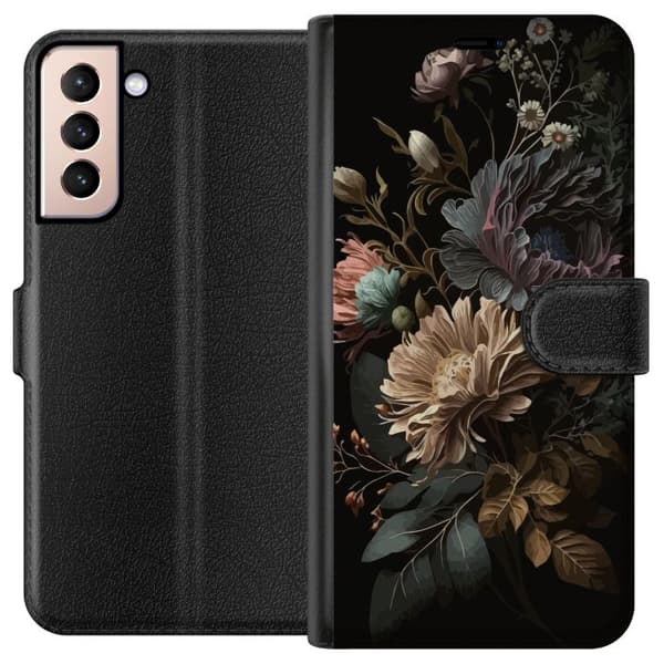 Kompatibelt Plånboksfodral till Samsung Galaxy S21 Blommor
