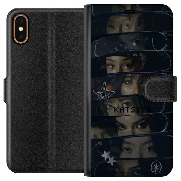 Kompatibel Tegnebogsetui til Apple iPhone X KATSEYE sort