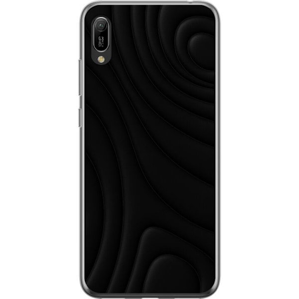 Huawei Y6 Pro (2019) Gennemsigtig cover Sorte Bølger