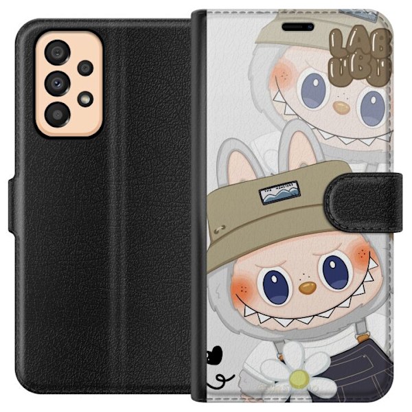 Samsung Galaxy A33 5G Lompakkokotelo Labubu Minimal Mood - Yksinkertainen ja tyylikäs hirviösuunnittelu